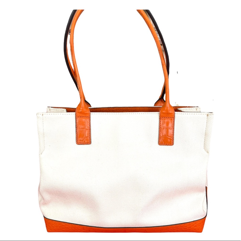 Vintage Michael Kors Orange 🍊 Croc 🐊 and Canvas - Picture 3 of 15